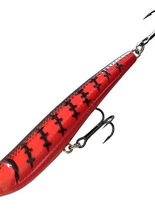 Воблер nomura wild pencil 88мм 8гр. колір-762 (red black striped)