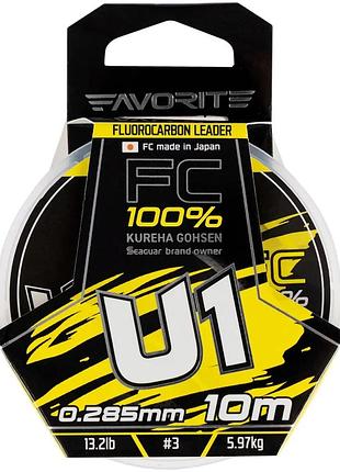 Флюорокарбон favorite u1 fc 10m #3.0/0.285mm 13.2lb/5.97kg