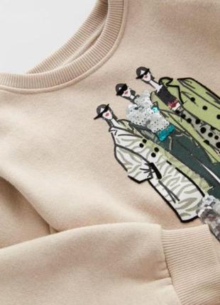 Трендовый модный свитшот свитер кофта на флисе для девочки zara (испания)4 фото