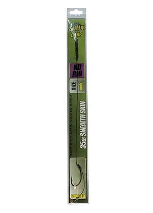 Карповий повідець sufix kd rig матеріал shealth skin 35lb гачок №1
