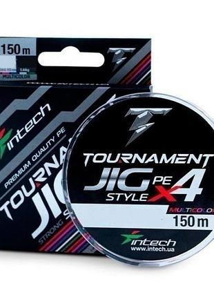 Шнур intech tournament jig style pe x4 multicolor 150m 1.5 (25.0lb / 11.34kg)