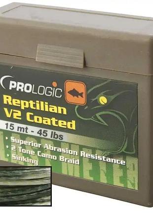 Поводочный материал prologic reptilian v2 15m 25lb coated camo sinking