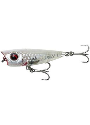 Воблер savage gear 3d minnow popper f 43mm 2.6g crystal white