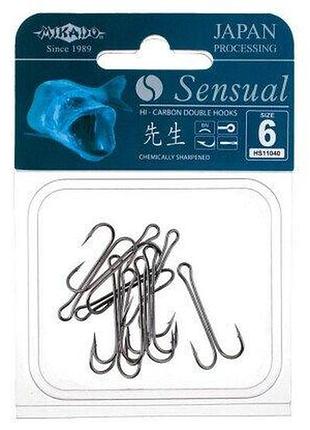Гачок-двійник mikado sensual double hook №3 / 0 5шт. (black nickel)