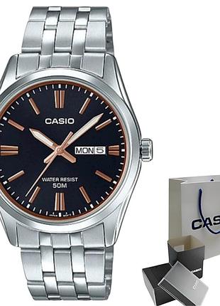 Чоловічі кварцові наручні годинники casio mtp-1335d-1a2, браслет, мінеральне скло, wr 50