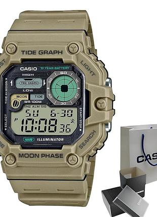 Электронные мужские наручные часы casio ws-1700h-5a, полимерный ремешок, wr 100