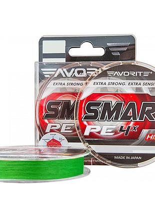 Шнур favorite smart pe 4x 150м (салатовый) 0.117мм 3.6кг