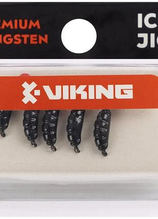 Мормышка вольфрамовая viking fishing shrimp+bead 0.95g 9mm black+r (5шт)
