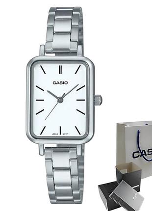 Casio ltp-v009d-7e — жіночий кварцовий годинник, сталь, білий циферблат, 30 wr
