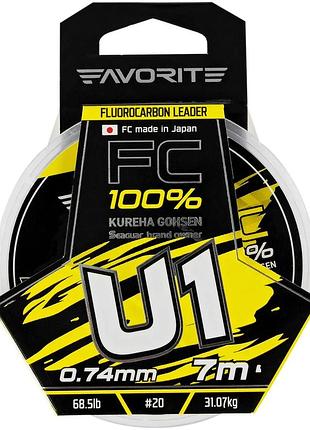 Флюорокарбон favorite u1 fc 7m #20/0.74mm 68.5lb/31.07kg