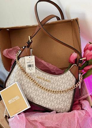 Оригінальна сумка michael kor$ wilma leather bag 🤍brown/white 🤍