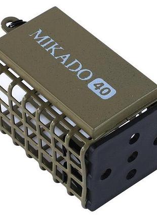 Годівниця mikado фидерная квадратна з дном (25х30х44мм) 40гр. 10шт оливка