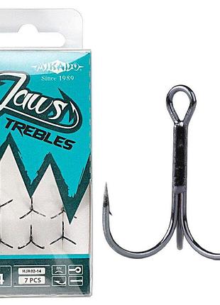 Крючок-тройник mikado treble hook-jaws №1 5шт. (black nickel)