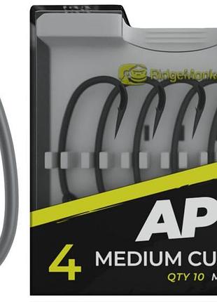 Крючок карповый ridgemonkey ape-x medium curve 2xx с бородкой #4 (10 шт / уп)