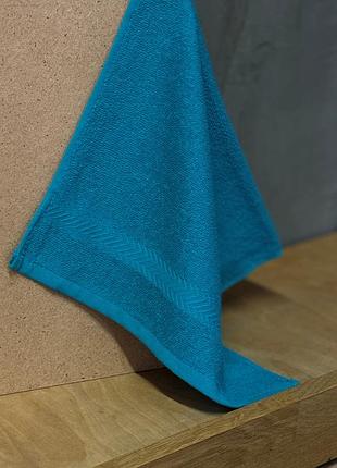 Комплект рушників ecotton 30х50 см махрові 6 шт. серветки для рук 380 г/м² бірюзовий