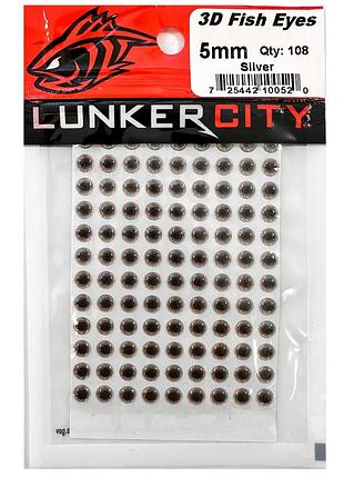 Глаза lunker city real fish eyes 3d 4mm 112шт. #silver (10055)