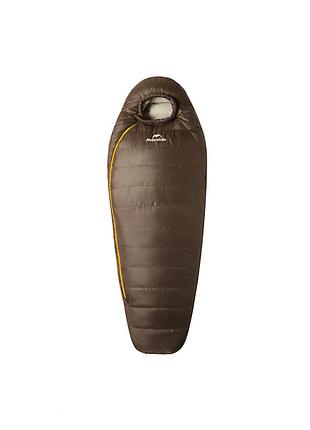 Спальник с натуральным пухом naturehike snowbird cnk2550ws014, p-р l, темно-коричневый 400 г