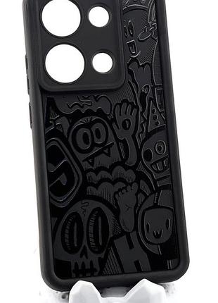 Чохол shock case print для телефона poco m6 pro бампер силіконовий чорний з малюнком