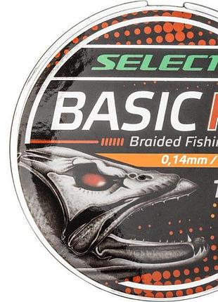 Шнур select basic pe orange 100m 0.12mm 12lb/5.6kg