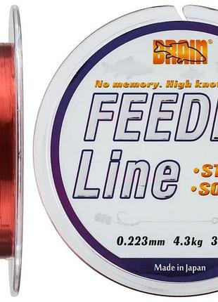 Леска brain feeder 300 m 0,223 mm #1.7, 4.3 kg, 9.5 lb, ц.: copper