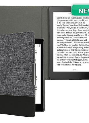 Чохол книжка для e-ридера kwmobile сумісний з kobo aura one темно-синій шкіра канвас магнітне закривання ударозахисний