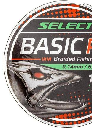 Шнур select basic pe green 100m 0.08mm 8lb/4kg