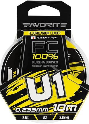 Флюорокарбон favorite u1 fc 10м #2.0/0.235mm 8.6lb/3.89kg