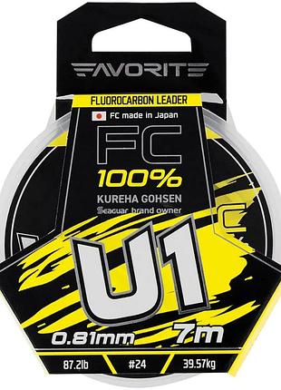 Флюорокарбон favorite u1 fc 7m #24/0.81mm 87.2lb/39.57kg