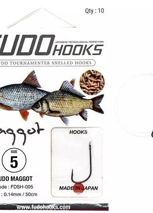 Крючки с поводками fudo maggot black 9 0.10mm 50cm (10 шт.)