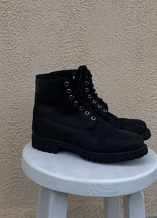 Timberland чоловічі шкіряні зимові чоботи чорні оригінал 44 розмір