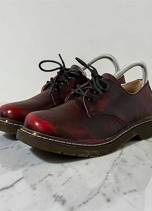 Женские туфли дерби оксфорды в стиле dr martens 1461 cherry red вишневые ботинки лоферы 39