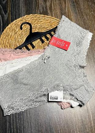Трусики женские хипстеры комплект из 3-х шт от h&m.