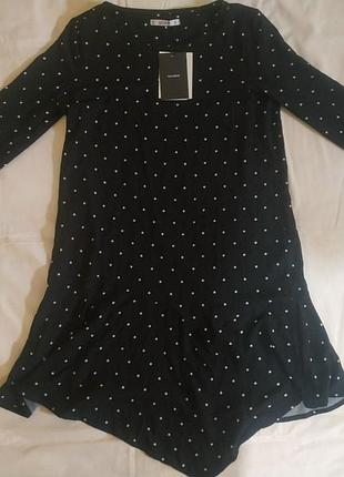 Платье женское pull&bear чёрное в горошек новое