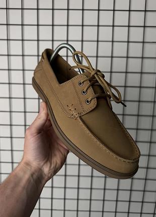 Шкіряні туфлі clarks bratton boat | розмір 42 eu, 26.5-27 см