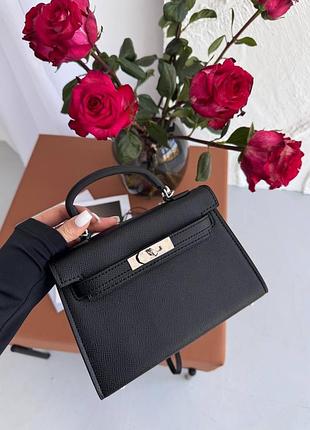 Hermes kelly black mini жіноча сумка міні