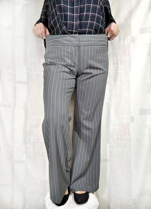 Стильные брюки в полоску с широким поясом3 фото