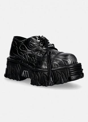 Urbanshop com ua кожаные туфли new rock grabado fuego pulik acero crust negro цвет черный на платформе m-mili253cct-c1 размеры