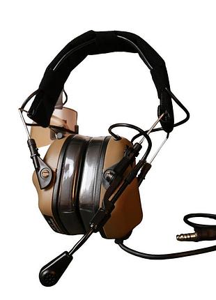Тактические наушники earmor m32h койот с креплениями под каску