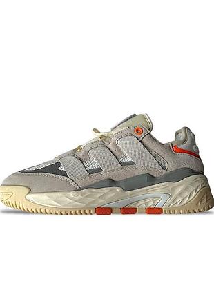 Кроссовки женские adidas niteball beige & white & orange арт 175 (адидас найтбол, унисекс)