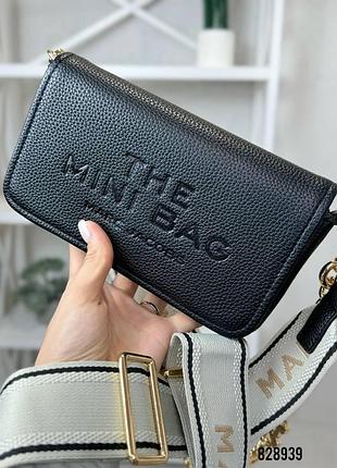 Сумка mini bag марк джейкобс шкіряна черный