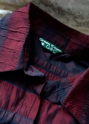 Бордовая черная  блузка рубашка  размер l/48.2 фото