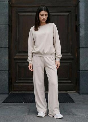 Жіночий спортивний костюм staff vel light gray oversize