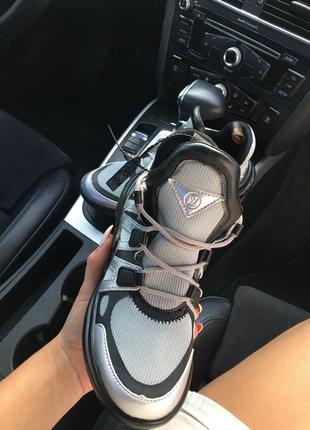 Шикарные кроссовки sneakers black silver2 фото