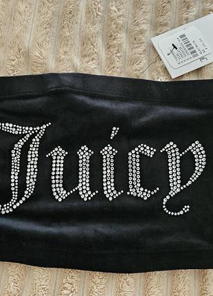 Велюровый топ с логотипом из страз от juicy couture.