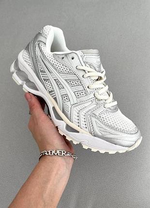 Белые кроссовки asics gel kayano 14 white silver х асикс 42