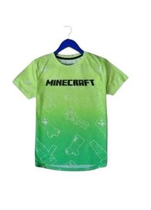 Желто- зеленая футболка minecraft primark на мальчика 7-8 лет