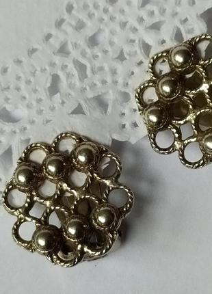 Клипсы винтаж из серебра 830 пробы