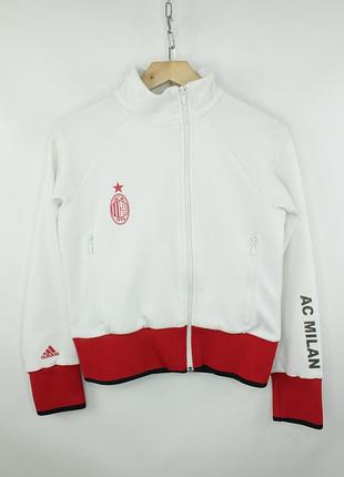 Спортивная олимпийка кофта adidas ac milan full zip white/red track top women's