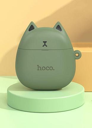 Беспроводные tws наушники hoco ew45 cat case (magic cat) green