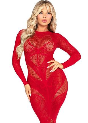 Сукня leg avenue lace and net bodycon gown червоний one size ( sx1738 )